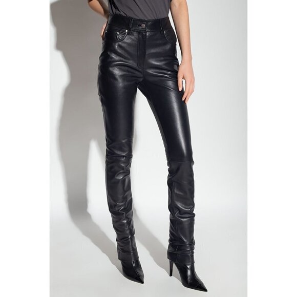 STAND STUDIO Rebecca Leather Pants in Black 36 26 New Womens Trousers - Picture 1 of 15